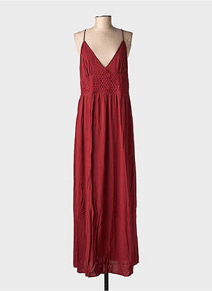 Rochie lungă țesătură poplin fără mâneci roșu VERO MODA femeie