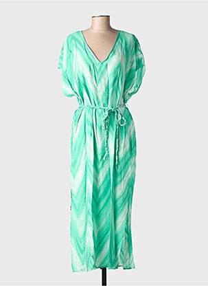 Rochie lungă imprimeu fantezie mâneci scurte verde VERO MODA femeie