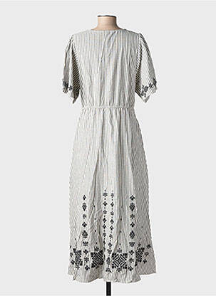 Rochie lungă mâneci scurte mâneci scurte gri RUE MAZARINE femeie