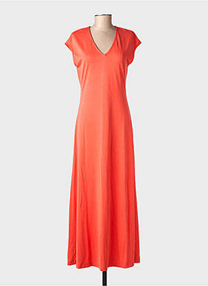 Rochie lungă mâneci scurte mâneci scurte portocalie RUE MAZARINE femeie