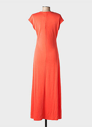 Rochie lungă mâneci scurte mâneci scurte portocalie RUE MAZARINE femeie