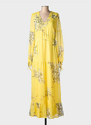 Rochie lungă mâneci lungi mâneci lungi galben VERO MODA femeie