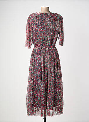 Rochie lungă imprimeu fantezie mâneci 3/4 albastru VERO MODA femeie