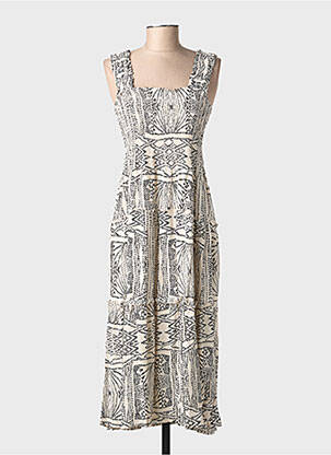 Rochie lungă țesătură poplin fără mâneci bej VERO MODA femeie