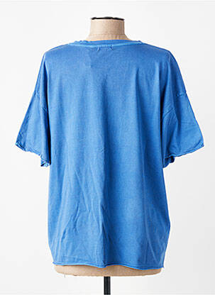 Tricou croială dreaptă mâneci scurte albastru MY HELLO JOY femeie