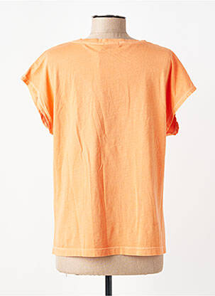 Tricou croială dreaptă mâneci scurte portocalie MY HELLO JOY femeie