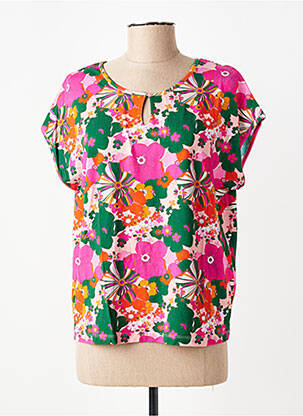 Tricou croială dreaptă mâneci scurte roz PRINCESSE NOMADE femeie