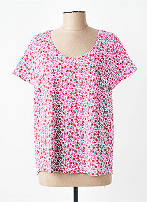 Tricou guler în v mâneci scurte violet C'EST BEAU LA VIE femeie