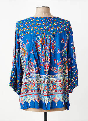 Bluză țesătură poplin mâneci 3/4 albastru ORIENTIQUE NATURALLY femeie