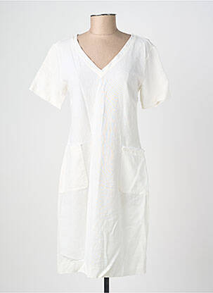 Rochie midi mâneci scurte mâneci scurte alb MALOKA femeie