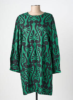 Rochie midi croială fluidă mâneci lungi verde COMPAÑIA FANTASTICA femeie