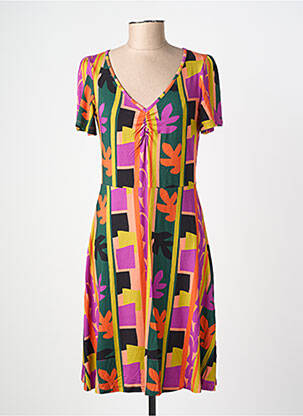 Rochie midi mâneci scurte mâneci scurte roz PRINCESSE NOMADE femeie