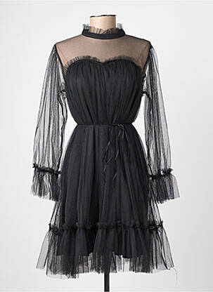 Rochie midi croială fluidă mâneci lungi negru CHOKLATE femeie