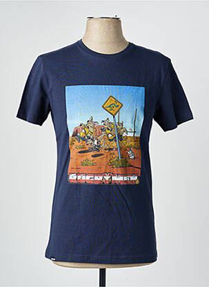 Tricou croială cambrată mâneci scurte albastru CAMBERABERO bărbat