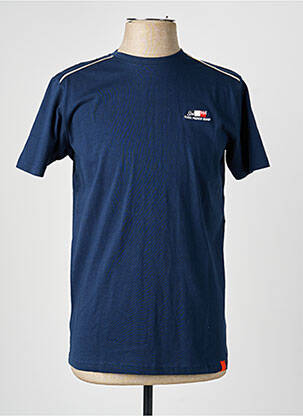 Tricou broderie mâneci scurte albastru CAMBERABERO bărbat