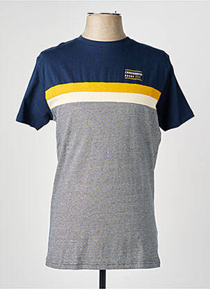 Tricou țesătură melanj mâneci scurte albastru CAMBERABERO bărbat