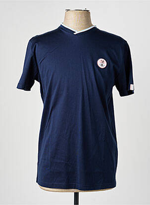 Tricou broderie mâneci scurte albastru CAMBERABERO bărbat