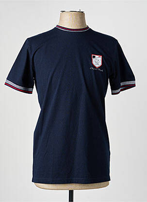 Tricou broderie mâneci scurte albastru CAMBERABERO bărbat