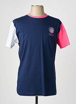 Tricou broderie mâneci scurte albastru CAMBERABERO bărbat