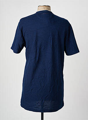 Tricou broderie mâneci scurte albastru CAMBERABERO bărbat