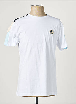 Tricou broderie mâneci scurte alb CAMBERABERO bărbat