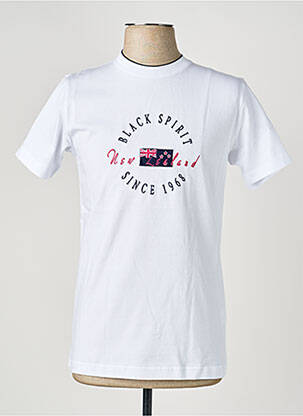 Tricou broderie mâneci scurte alb CAMBERABERO bărbat