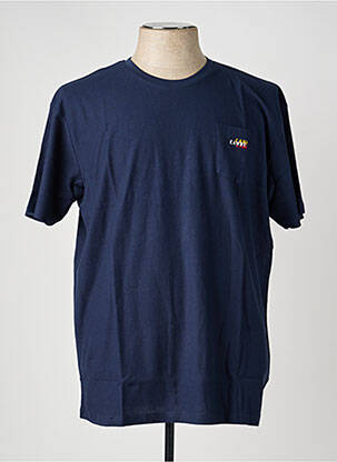 Tricou broderie mâneci scurte albastru CAMBERABERO bărbat