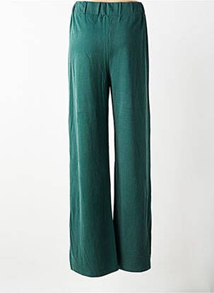 Pantalon larg țesătură crep talie înaltă verde TIFFOSI femeie