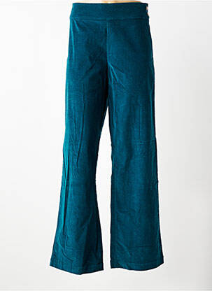 Pantalon larg închidere cu fermoar lateral talie înaltă verde PRINCESSE NOMADE femeie