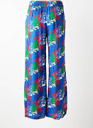 Pantalon larg țesătură poplin albastru PRINCESSE NOMADE femeie