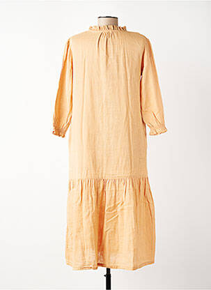Rochie midi mâneci 3/4 mâneci 3/4 bej LES PETITS DORÉS femeie