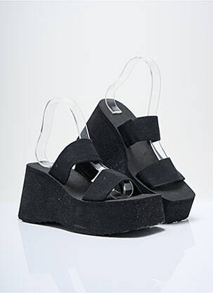 Mulete/saboți vârf deschis toc de 7 la 9 cm negru H&M femeie
