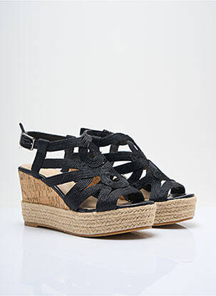 Espadrile închidere cu buclă(e) toc de 7 la 9 cm negru MANO femeie