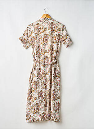 Rochie midi mâneci scurte mâneci scurte bej MONOPRIX femeie