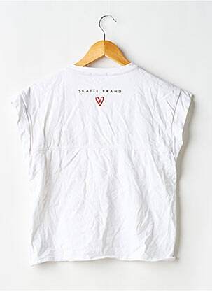 Tricou serigrafie flockată mâneci scurte alb SKATÏE femeie