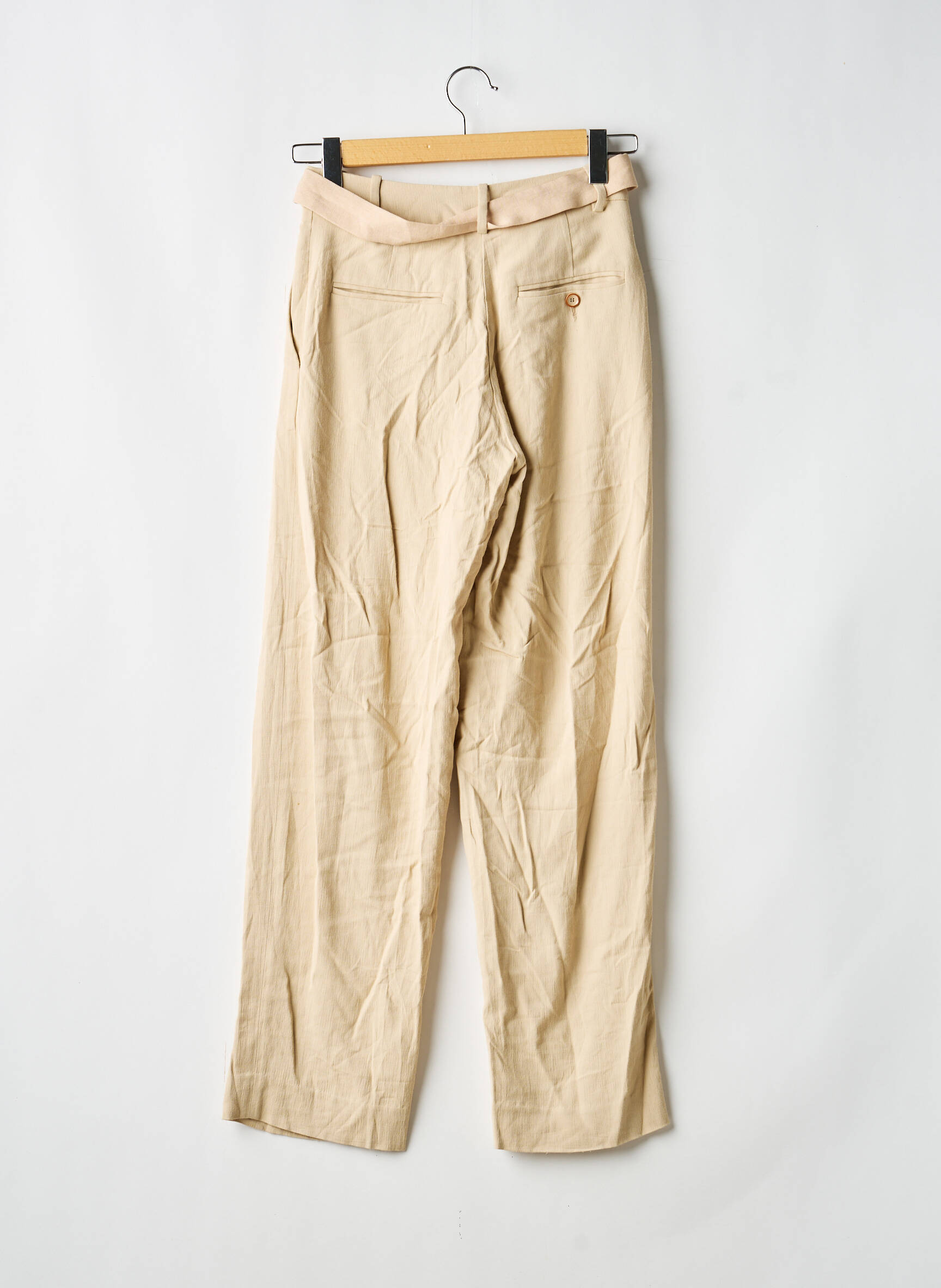 Pantalon drept elasticitate mărime normală bej SESSUN femeie