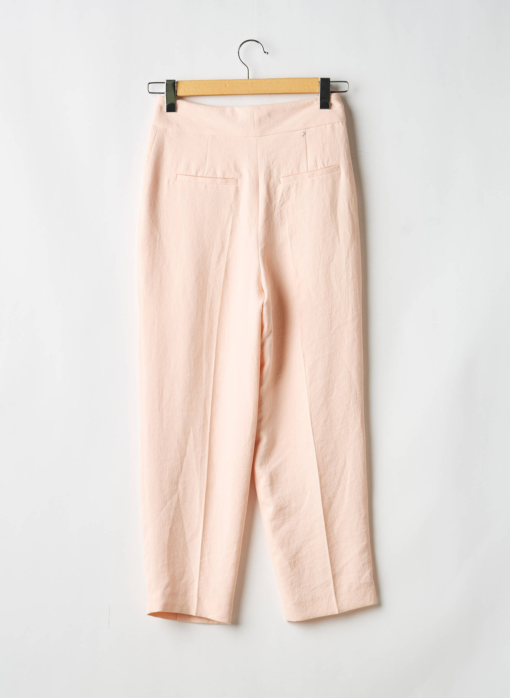Pantalon drept țesătură crep mărime normală roz CAROLL femeie