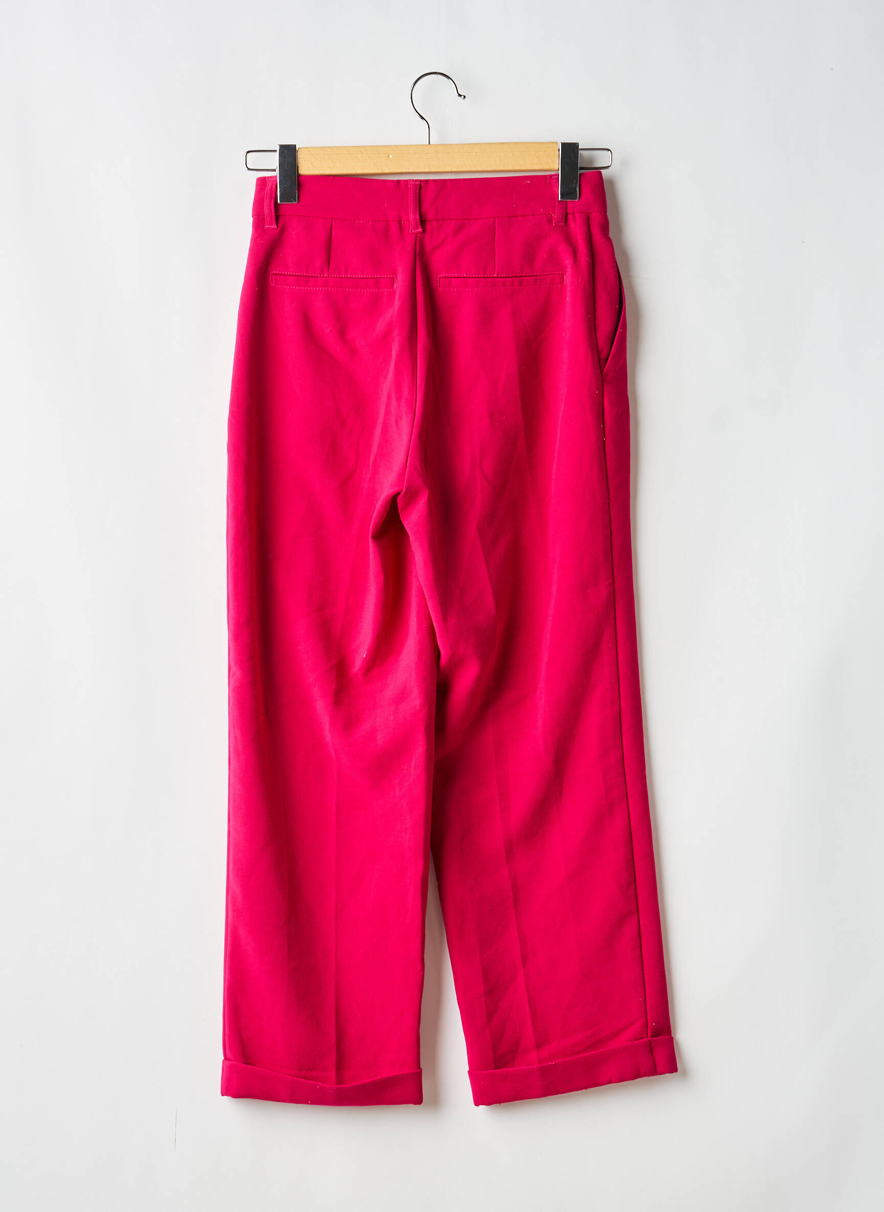 Pantalon larg țesătură poplin mărime normală roz MKT STUDIO femeie