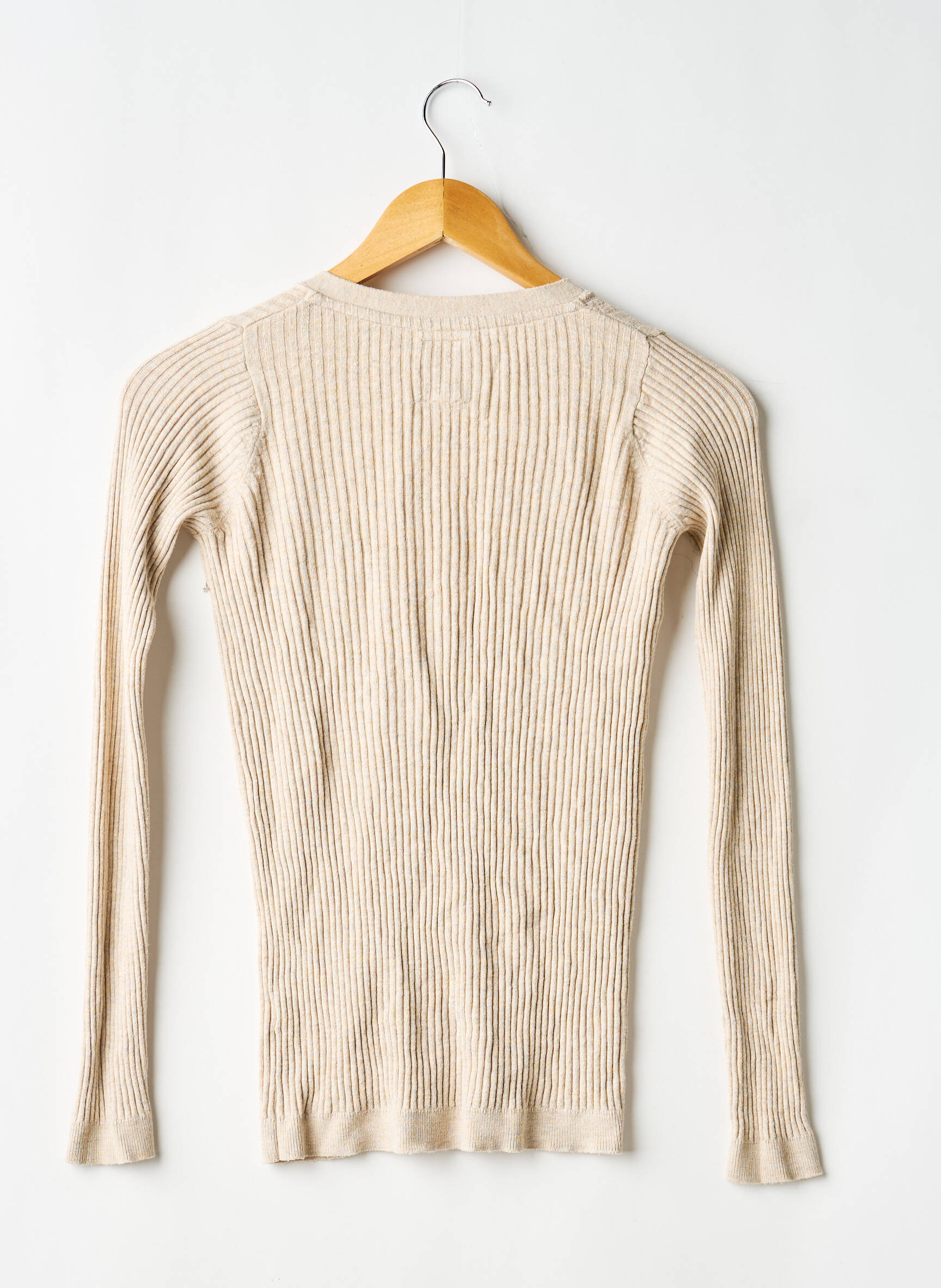Vestă cu mâneci lungi elasticitate bej PULL AND BEAR femeie