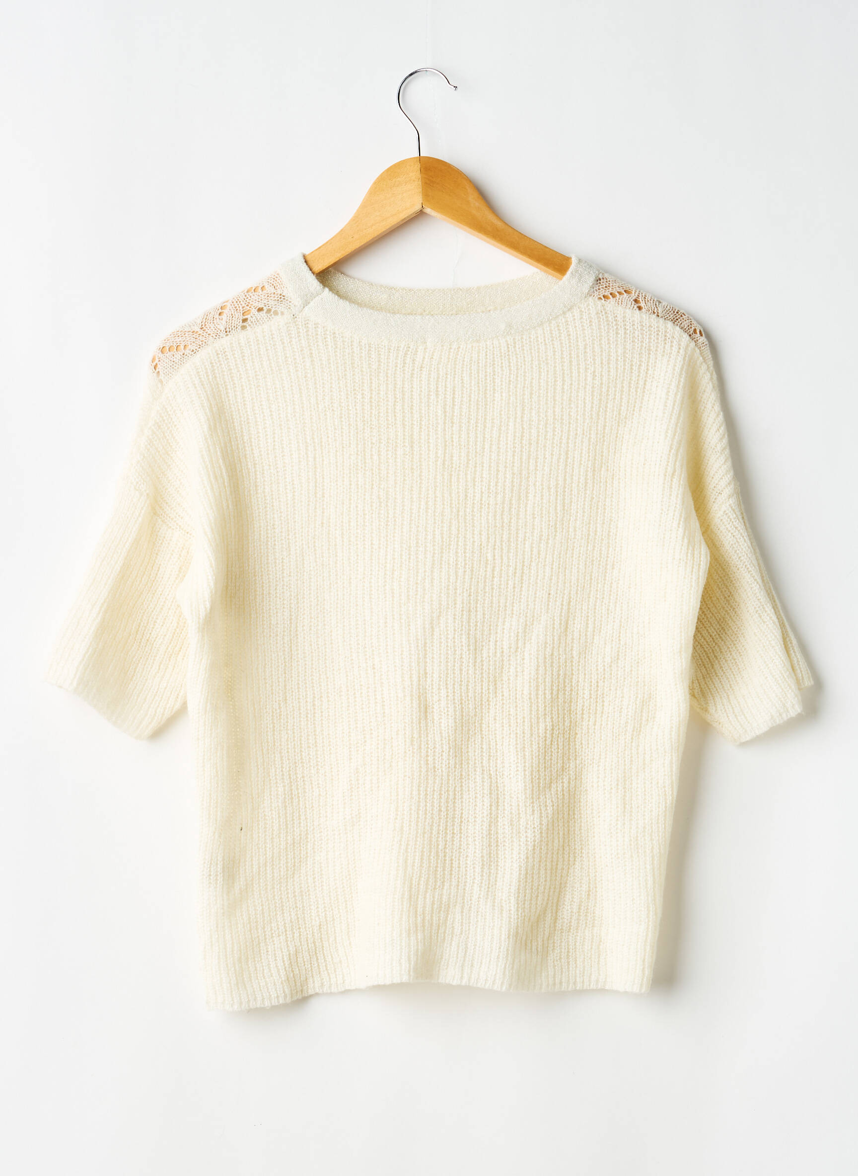 Tricou croială cambrată mâneci scurte bej GRACE & MILA femeie