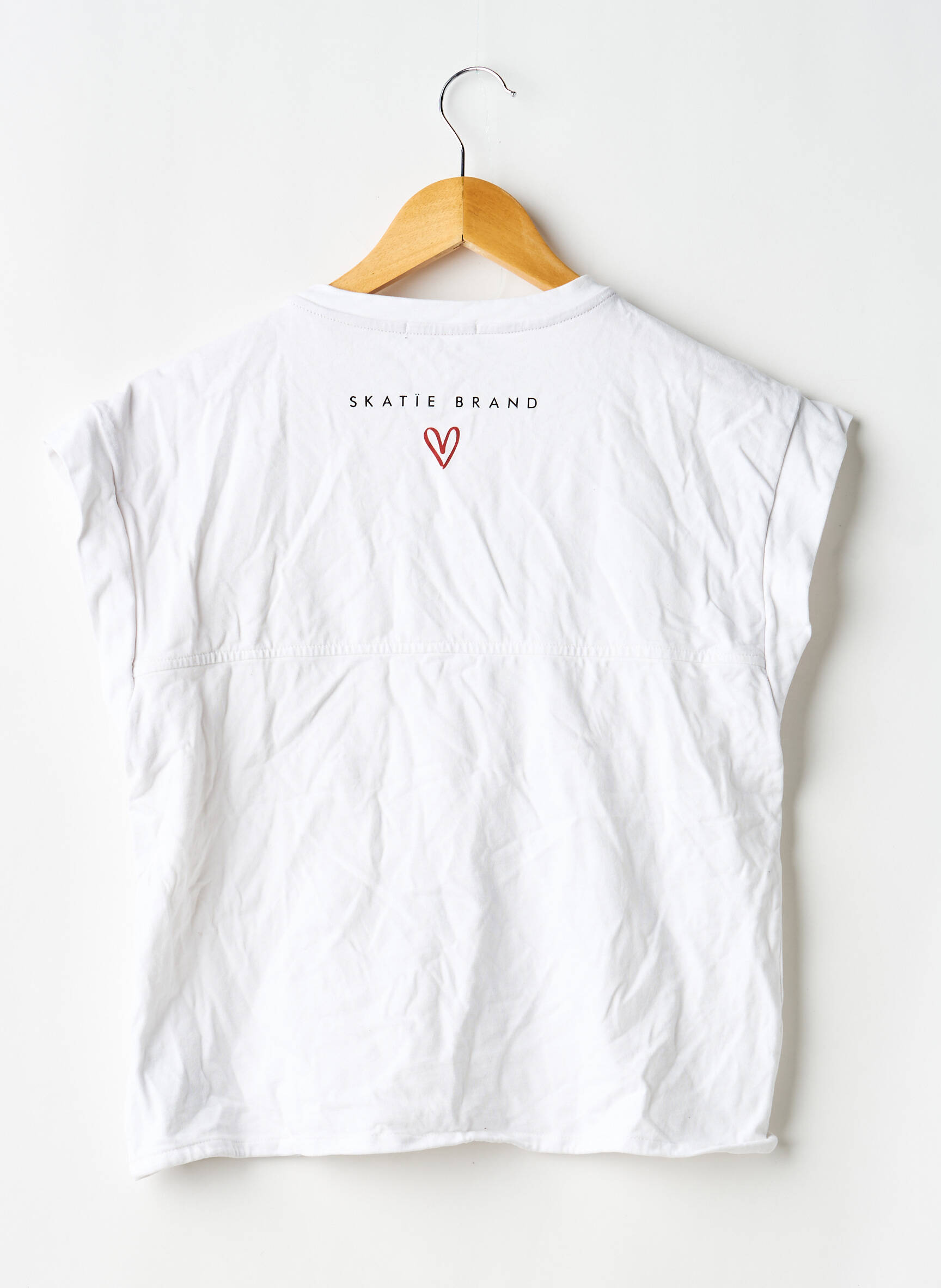 Tricou serigrafie flockată mâneci scurte alb SKATÏE femeie