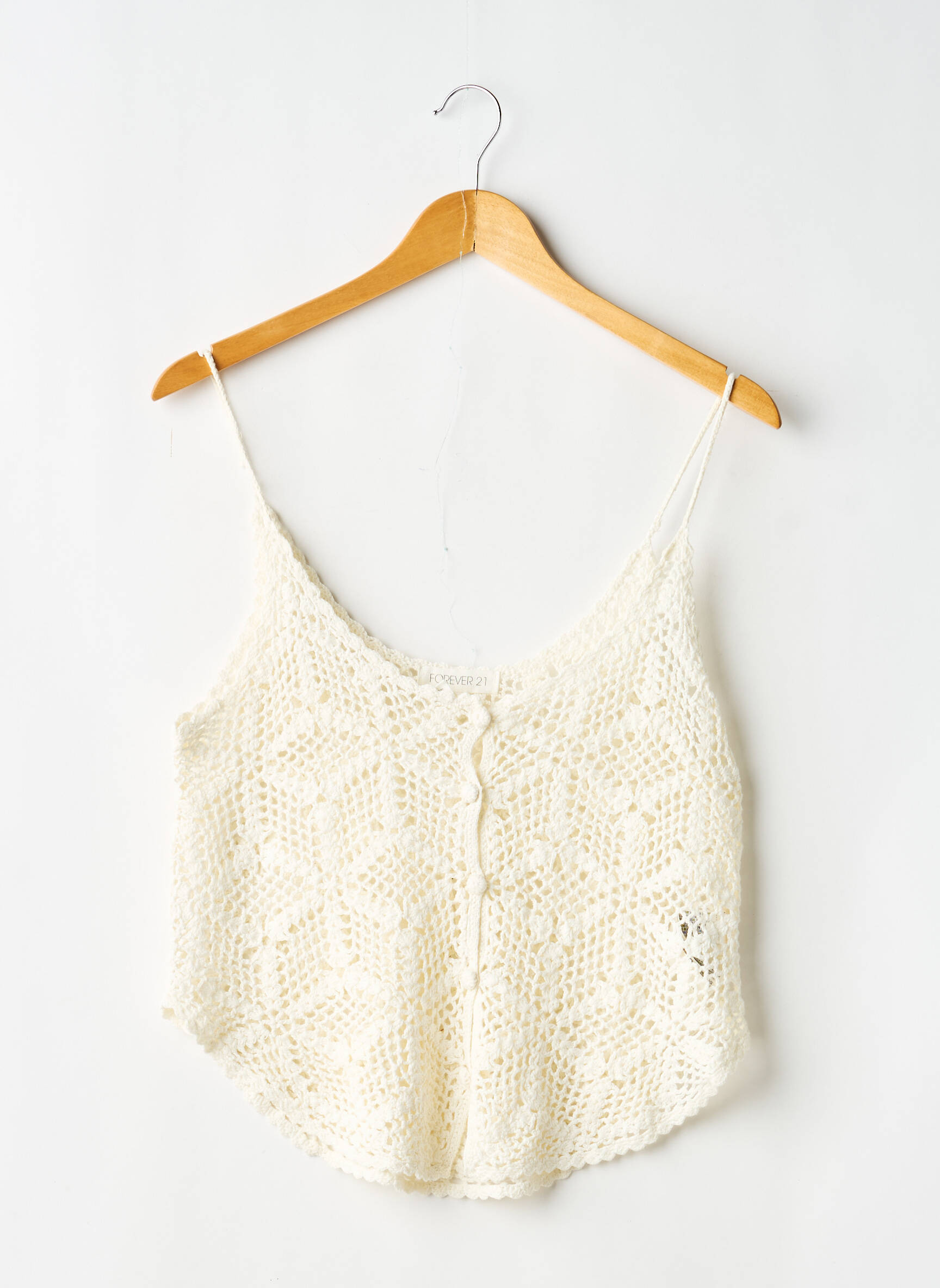 Top bretele subțiri bretele subțiri alb FOREVER 21 femeie