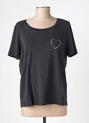 Tricou serigrafie flockată mâneci scurte negru VERO MODA femeie