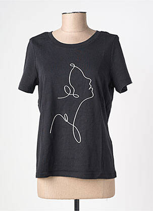Tricou serigrafie flockată mâneci scurte negru VERO MODA femeie