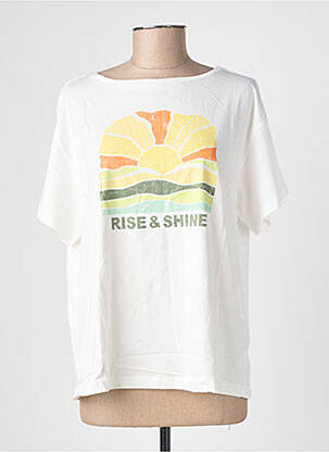 Tricou serigrafie flockată mâneci scurte alb VERO MODA femeie