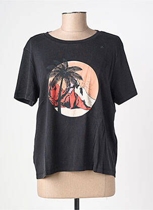 Tricou serigrafie flockată mâneci scurte negru VERO MODA femeie