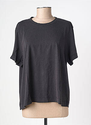 Tricou serigrafie flockată mâneci scurte negru VERO MODA femeie