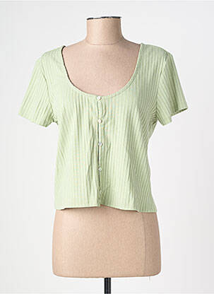 Top elasticitate mâneci scurte verde VERO MODA femeie