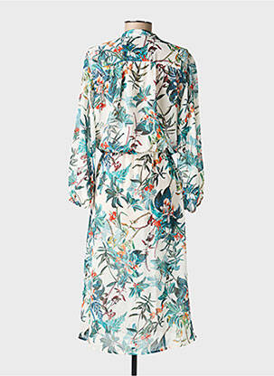 Rochie midi imprimeu floral mâneci lungi verde B.YOUNG femeie
