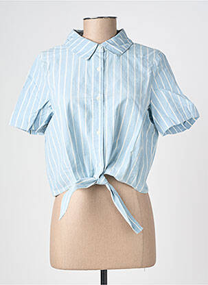 Cămașă țesătură poplin mâneci scurte albastru VERO MODA femeie